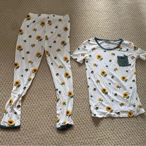 Kyte baby bamboo pjs sunflower print 6T NWOT